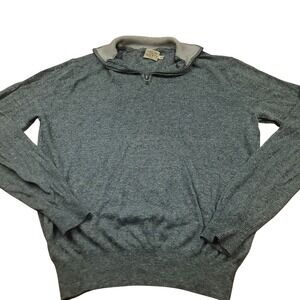 Faherty Gray Zip Up Sweater